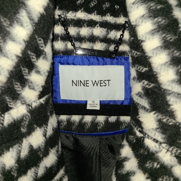 Nine West Notch Collar Walker Coat houndstooth jacket - Picture 6 of 6
